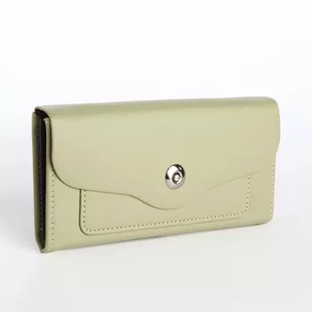 Кошелёк женский на магните, 192.59 см, однотонный, оливковый