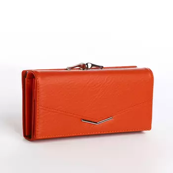 Кошелёк женский на магните, цвет оранжевый