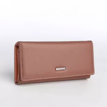 Кошелёк женский на магните, цвет пудровый