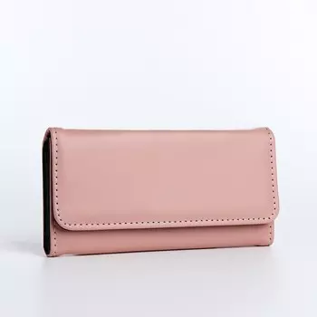 Кошелёк женский на магните, 2039 см, однотонный, розовый