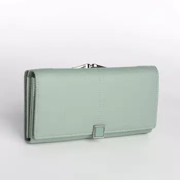 Кошелёк женский на магните, цвет зелёный