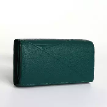 Кошелёк женский на магните, цвет зелёный