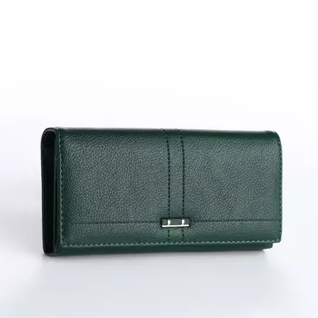 Кошелёк женский на магните, цвет зелёный