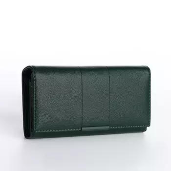 Кошелёк женский на магните, цвет зелёный