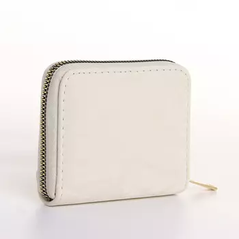 Кошелёк женский на молнии 112.59 см, однотонный, светло-бежевый