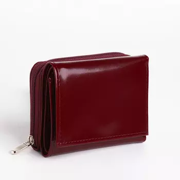 Кошелёк женский на молнии, цвет бордовый