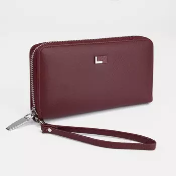 Кошелёк женский на молнии, цвет бордовый