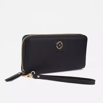 Кошелёк женский на молнии, цвет чёрный