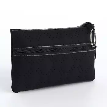 Кошелёк женский на молнии, 11.52.59.5 см, чёрный
