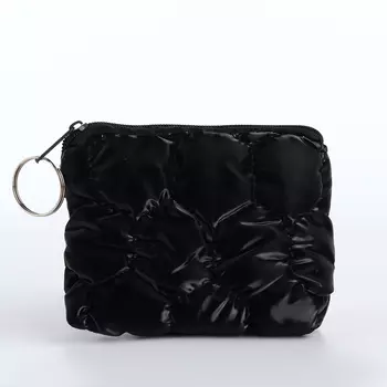 Кошелёк-монетница на молнии, 122.58.5 см, мягкий, чёрный