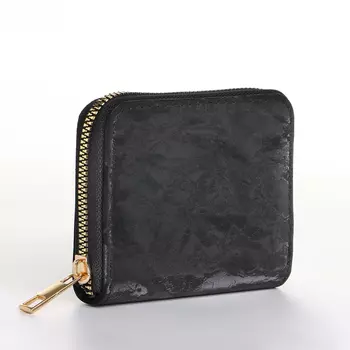Кошелёк женский на молнии 112.59 см, однотонный, чёрный