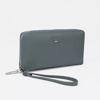 Кошелёк женский на молнии, цвет голубой