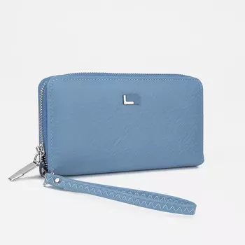 Кошелёк женский на молнии, цвет голубой