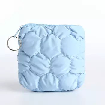 Кошелёк-монетница на молнии, 122.58.5 см, мягкий, голубой