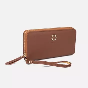 Кошелёк женский на молнии, цвет коричневый