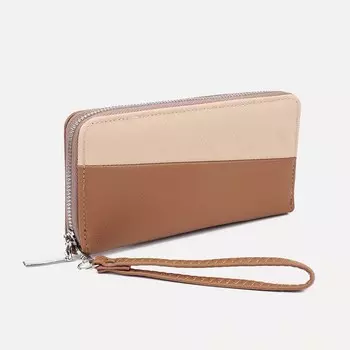 Кошелёк женский на молнии, цвет коричневый