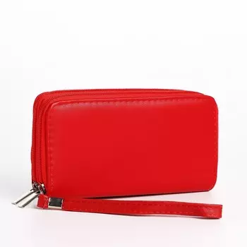 Кошелёк женский на молнии, цвет красный
