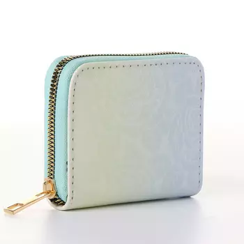 Кошелёк женский на молнии 112.59 см, градиентный, бирюзовый