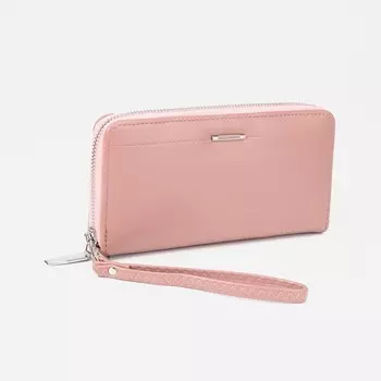 Кошелёк женский на молнии, цвет розовый