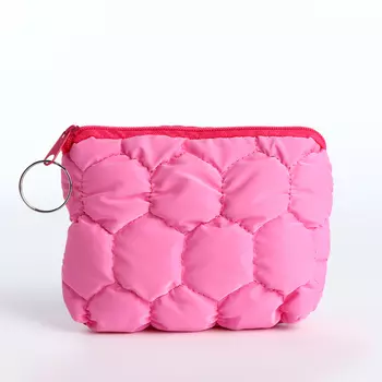 Кошелёк-монетница на молнии, 122.58.5 см, мягкий, розовый