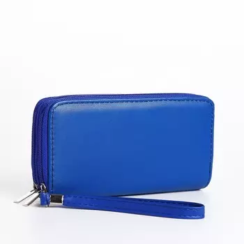 Кошелёк женский на молнии, цвет синий