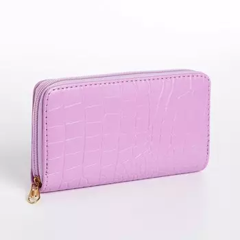 Кошелёк женский на молнии, 19.52.510 см, с текстурой, сиреневый