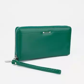 Кошелёк женский на молнии, цвет зелёный