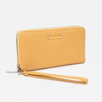 Кошелёк женский на молнии, цвет жёлтый