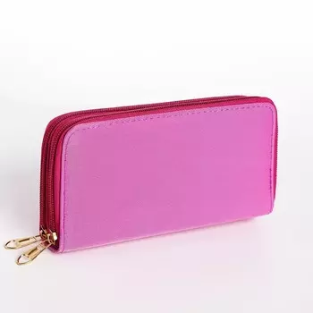 Кошелёк женский на молниях 19.549.5 см, однотонный, сиреневый