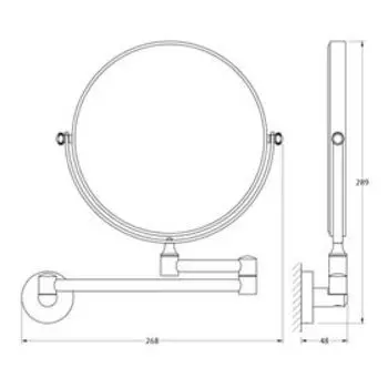 Косметическое зеркало двустороннее x2, хром, ARTWELLE