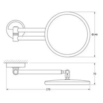 Косметическое зеркало x2,5, хром, FBS