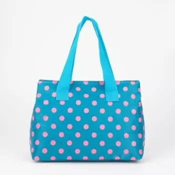 Косметичка, 2 отдела на молниях, цвет голубой