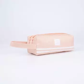 Косметичка, 2 отдела на молниях, цвет розовый