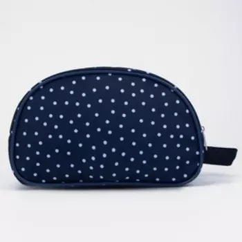 Косметичка на молнии, 2 отдела, цвет синий/белый