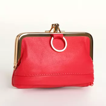 Косметичка, 2 отдела на рамке, розовая