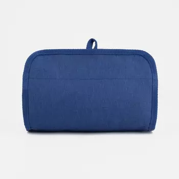 Косметичка, 4 отдела на молниях, цвет синий