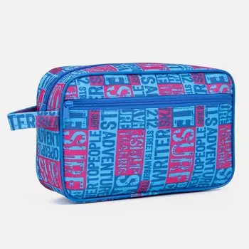 Косметичка на молнии, наружный карман, цвет синий