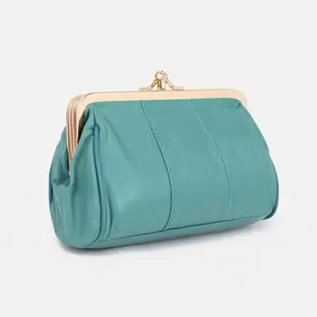 Косметичка на фермуаре, 2 отдела, цвет бирюзовый