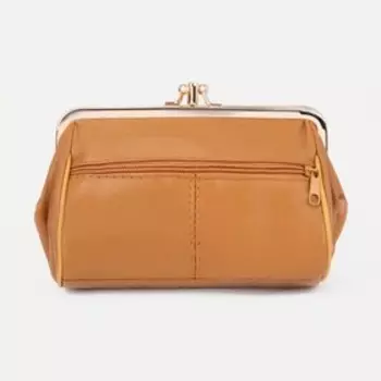 Косметичка на фермуаре, 2 отдела, цвет рыжий