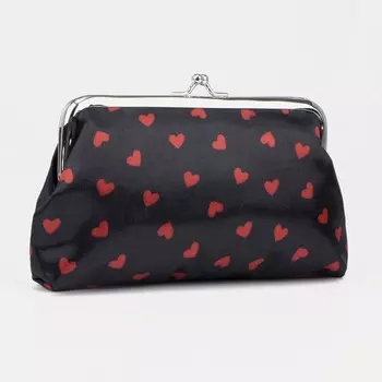 Косметичка на фермуаре, цвет чёрный/красный