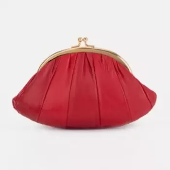 Косметичка, 2 отдела на фермуарах, цвет красный