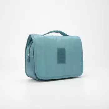 Косметичка на липучках, с крючком, цвет голубой