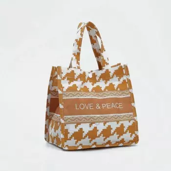 Косметичка на липучке, цвет оранжевый/белый