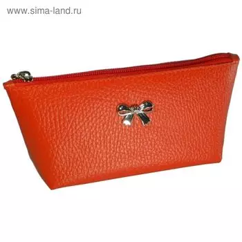 Косметичка на молнии, 1 отдел, цвет красный