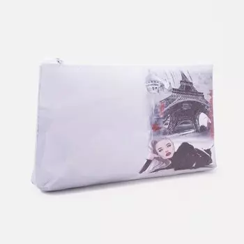 Косметичка на молнии, цвет белый