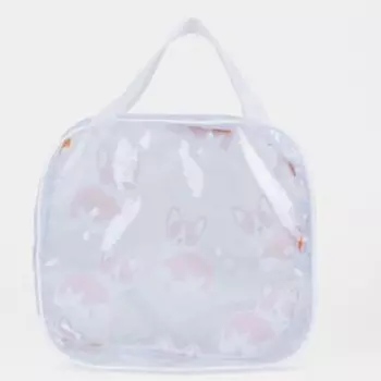 Косметичка на молнии, цвет белый/прозрачный