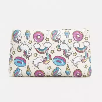 Косметичка на молнии, цвет белый/разноцветный