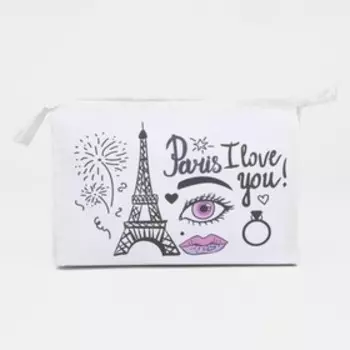 Косметичка на молнии, цвет белый