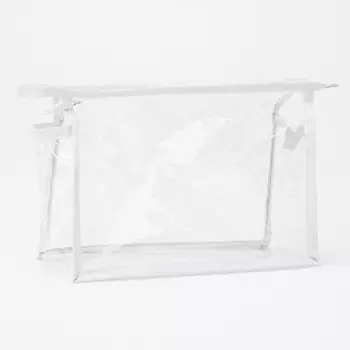 Косметичка на молнии, треугольная, маленькая, белый/прозрачный