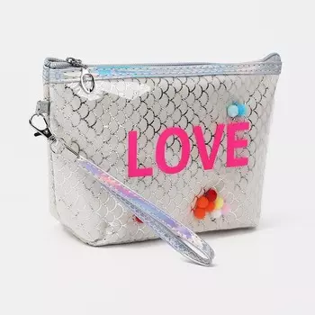 Косметичка на молнии, с ручкой, цвет белый